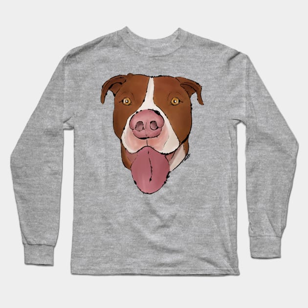 Happy Pit Bull: Sammy Long Sleeve T-Shirt by rmcbuckeye